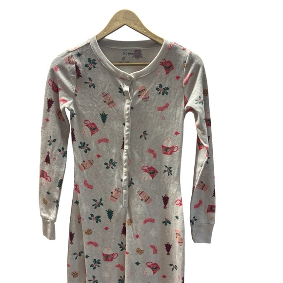 Old Navy Thermal Onesie Pajama XS Hot Cocoa Holiday Print - Picture 2 of 6